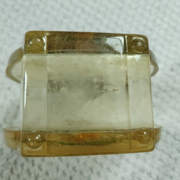 Vintage 70s Lucite Butterfly & Dried Plants Napkin Mail Paper Holder - Picture 5 of 8